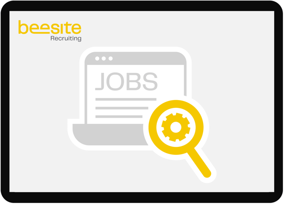 Grafik eines Jobportals mit internen und externen Stellenangeboten