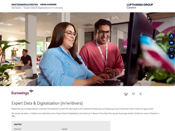 Referenz Lufthansa Stellenanzeige