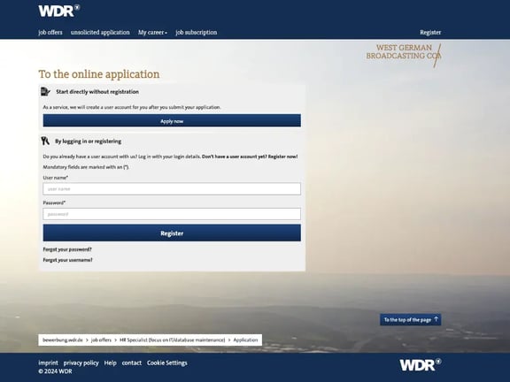Reference WDR online application